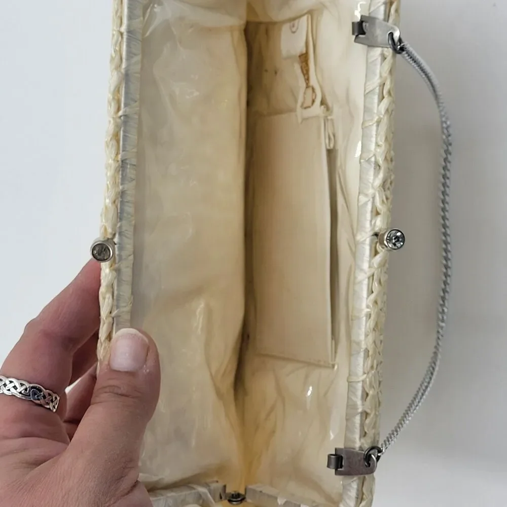 Vintage Macrame Crochet Tied Clutch Purse Bag Wristlet Japan